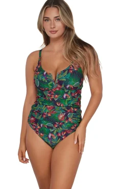 Sunsets Tank|Tankinis-Zuri V-Wire Tankini Top (D+ Cup)