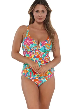 Sunsets Tank|Tankinis-Zuri V-Wire Tankini Top (D+ Cup)