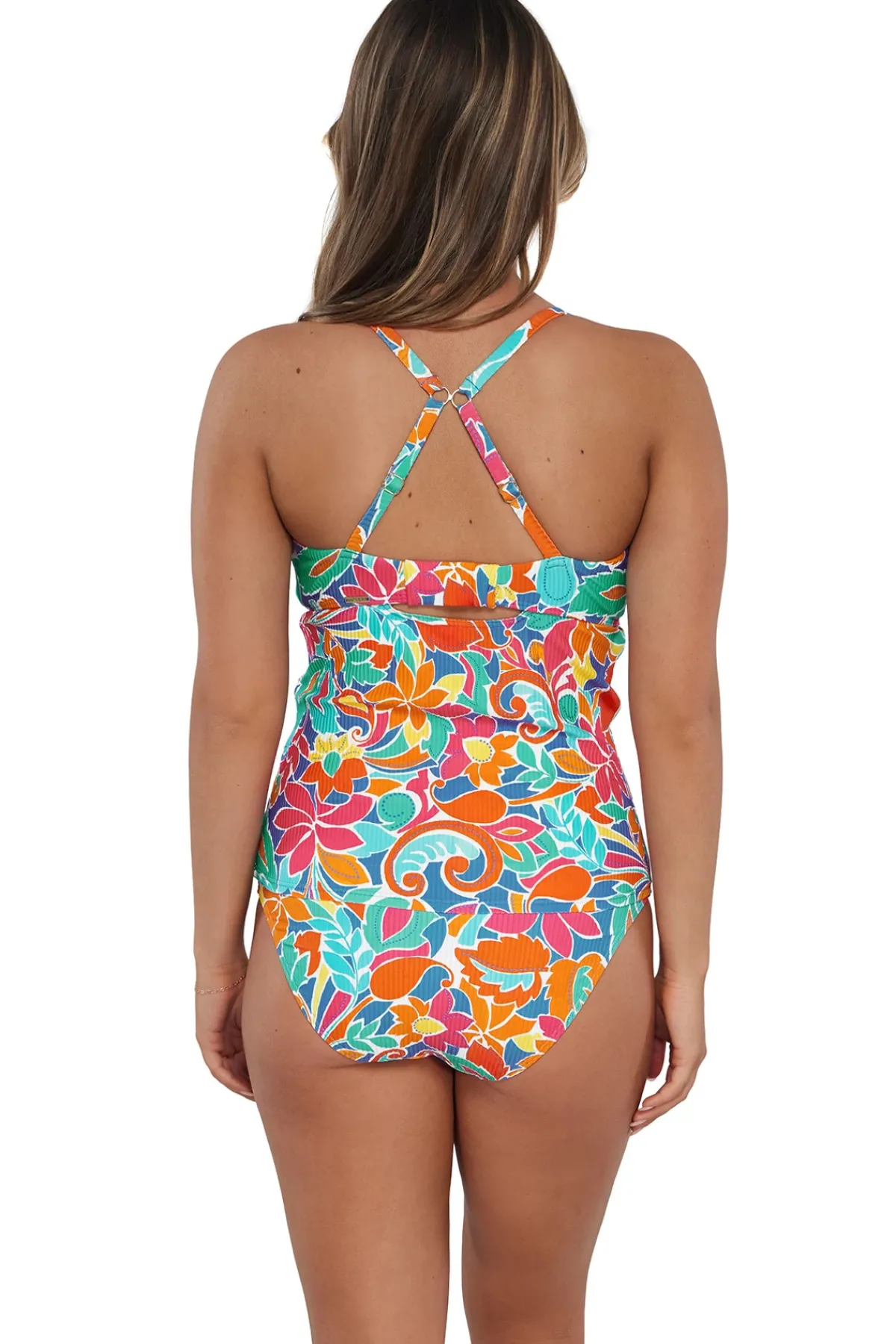 Sunsets Tank|Tankinis-Zuri V-Wire Tankini Top (D+ Cup)