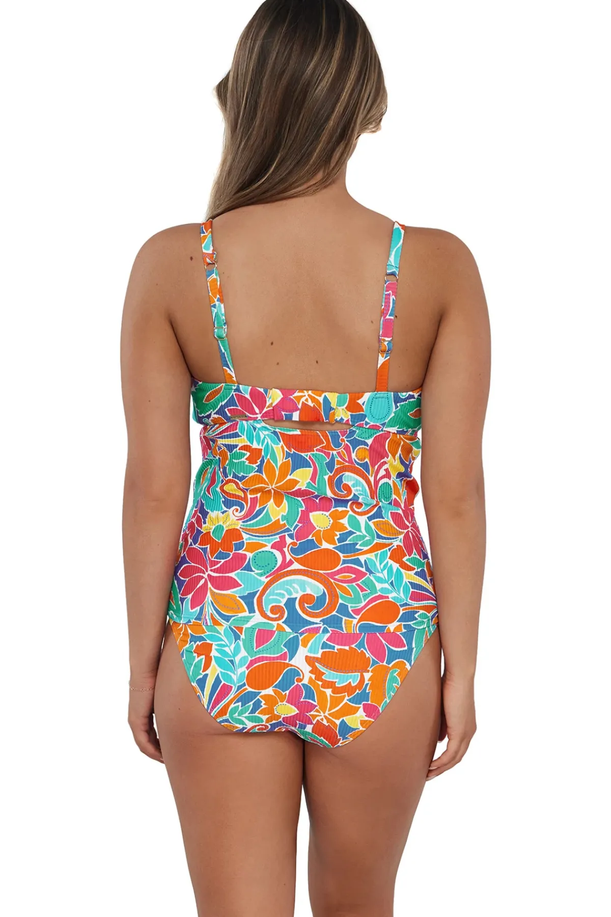 Sunsets Tank|Tankinis-Zuri V-Wire Tankini Top (D+ Cup)